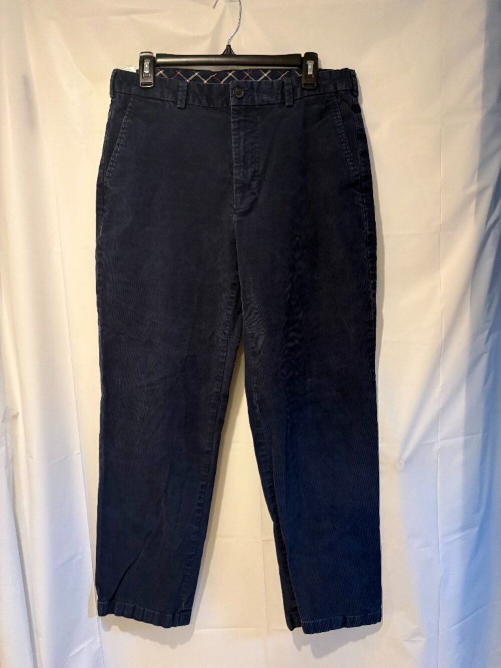 Mens Brooks Brothers Size 34x30 Navy Blue Clark Fit Corduroy Pants